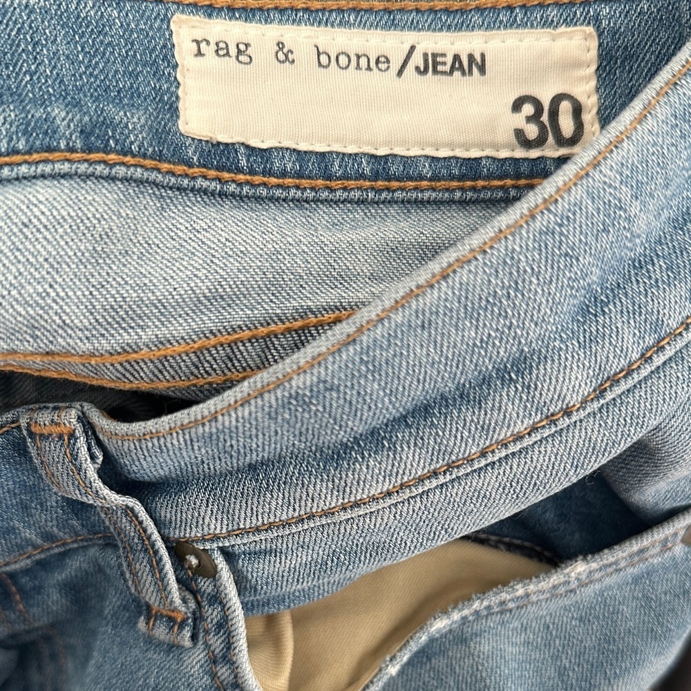 rag & bone Women's Light Blue Distressed Skinny Jeans - Picture 10 of 11